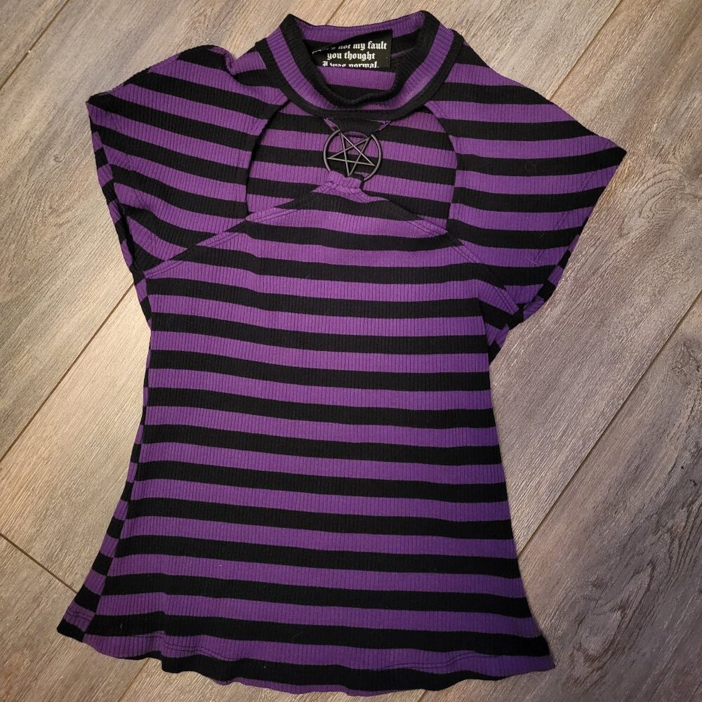 Purple striped Killstar top